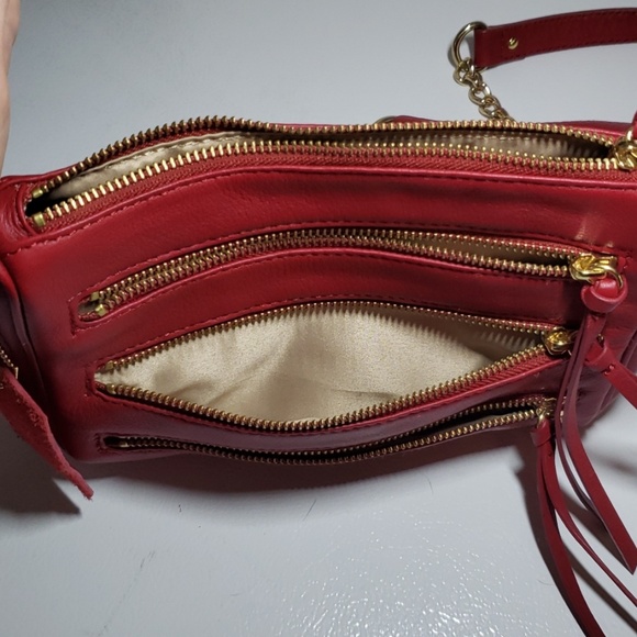 NWOT DANIER Red Leather Crossbody Purse - Picture 7 of 8